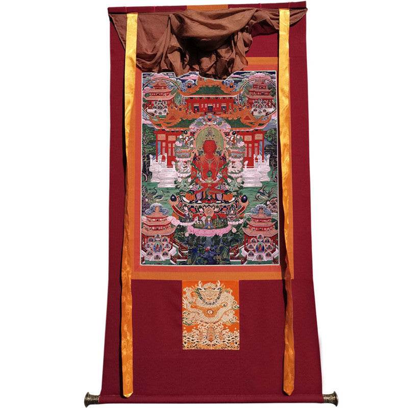 Amitayus Image - Tibetan thangka painting, view 12