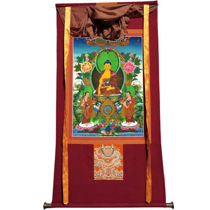 Shakyamuni Image - Tibetan thangka painting, view 12