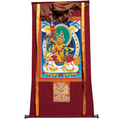 Vaisravana Image - Tibetan thangka painting, view 12