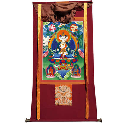 Vairocana \ Mahavairocana Image - Tibetan thangka painting, view 12