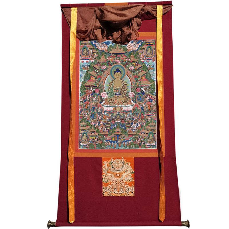 Amitabha in Pure Land Image - Tibetan thangka painting, view 12