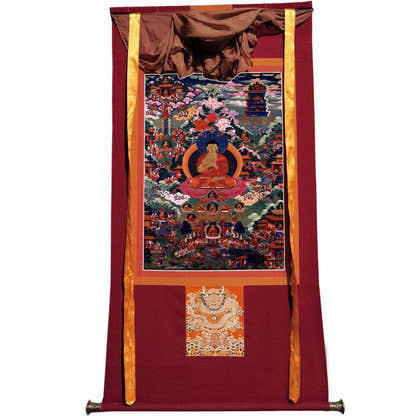 Shakyamuni Image - Tibetan thangka painting, view 12