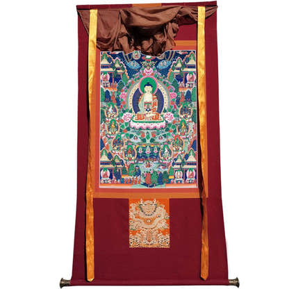 Western Pure Land of Ultimate Bliss - Tibetan thangka painting, view 7