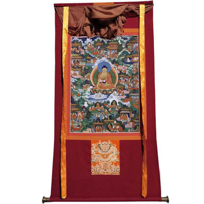 Shakyamuni Image - Tibetan thangka painting, view 12