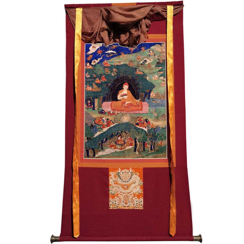 Guru Rinpoche Image - Tibetan thangka painting, view 12