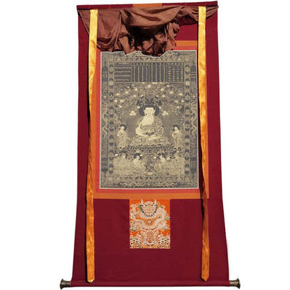 Krakucchanda Buddha Image - Tibetan thangka painting, view 12