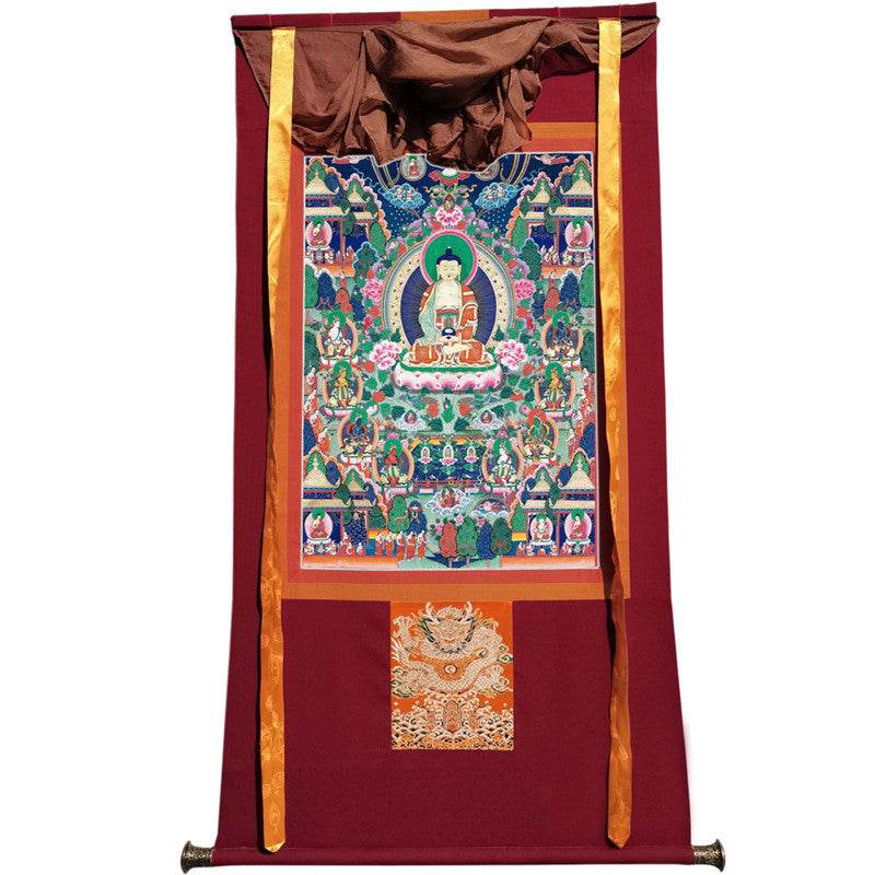 Sukhavati - Pure Land Image - Tibetan thangka painting, view 12