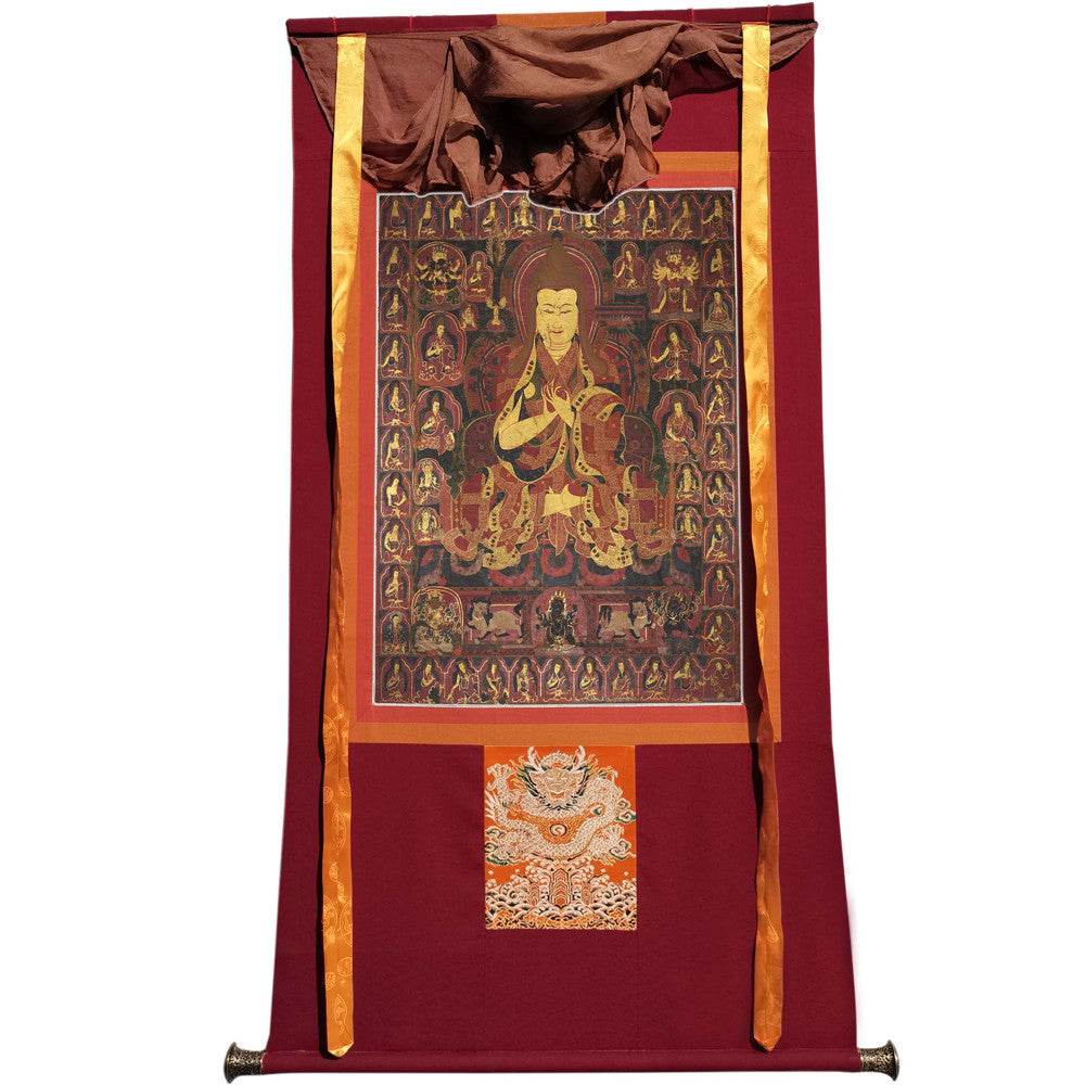 Tsongkhapa - 17th Century - Tibetan thangka painting, view 7
