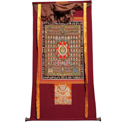 Garbha-dhatu-mandala - Tibetan thangka painting, view 7