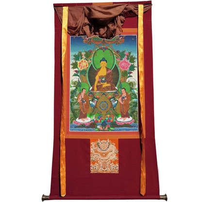 Shakyamuni - Tibetan thangka painting, view 7
