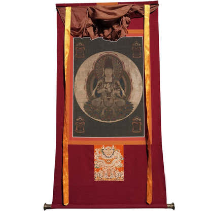Ekaksara-usnisacakra - Tibetan thangka painting, view 7