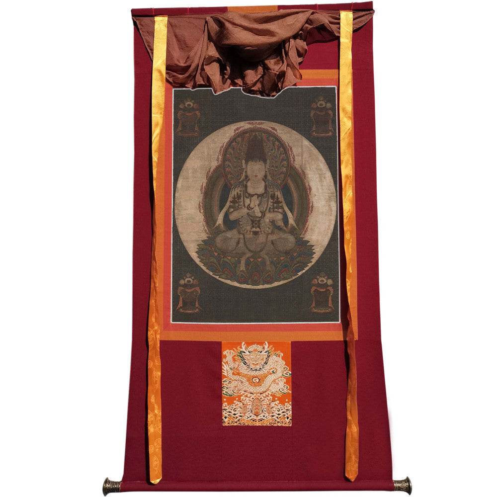 Ekaksara-usnisacakra - Tibetan thangka painting, view 7