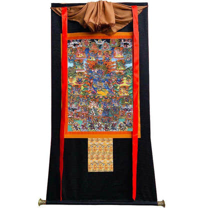 Vajrakilaya - Dorje Phurba - Tibetan thangka painting, view 8
