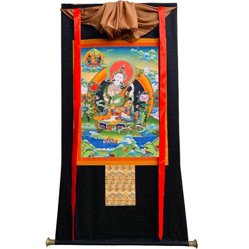 Saraswati དབྱངས་ཅན་མ། - Tibetan thangka painting, view 8