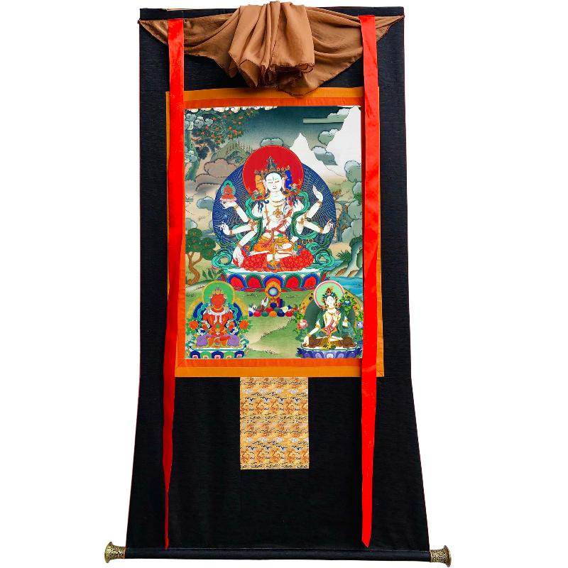 Victorious Crown Ushnisha Vijaya - Tibetan thangka painting, view 8