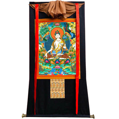 White Tara - Tibetan thangka painting, view 8