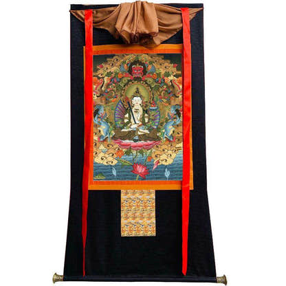 Akasagarbha Bodhisattva - Tibetan thangka painting, view 8