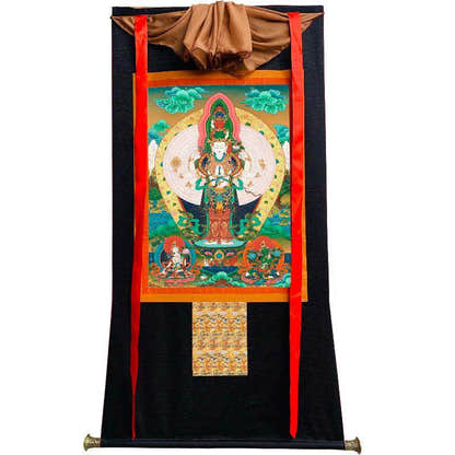 The Thousand-hand Avalokiteshvara - Tibetan thangka painting, view 8