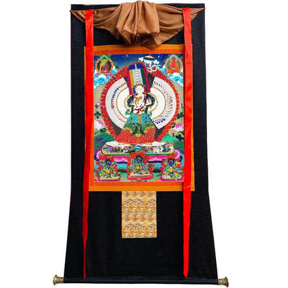Usnisa Sitatapatra - Great White Parasol - Tibetan thangka painting, view 8