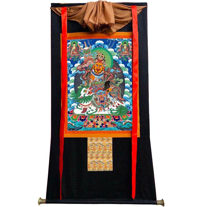 Vaishravana / Vaisravana - Tibetan thangka painting, view 8