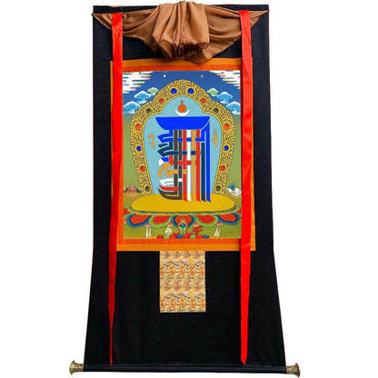 Kalachakra Symbol - Tibetan thangka painting, view 8