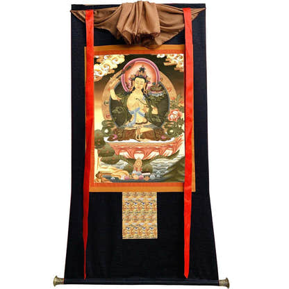 Manjusri Image - Tibetan thangka painting, view 13
