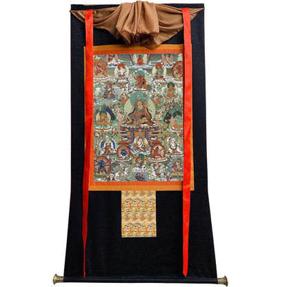 Guru Rinpoche Image - Tibetan thangka painting, view 13
