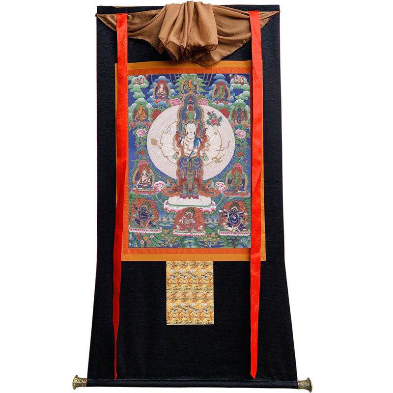 1000 Arms Avalokiteshvara Image - Tibetan thangka painting, view 13