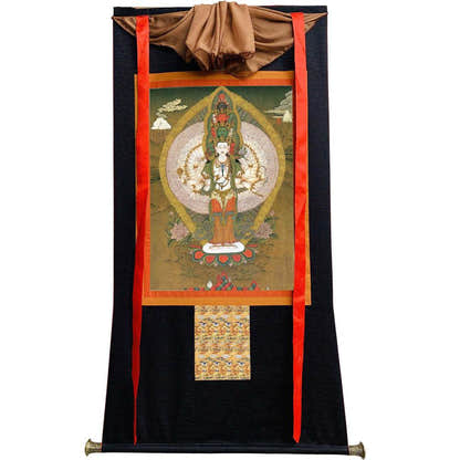 The Thousand-hand Avalokiteshvara - Tibetan thangka painting, view 8