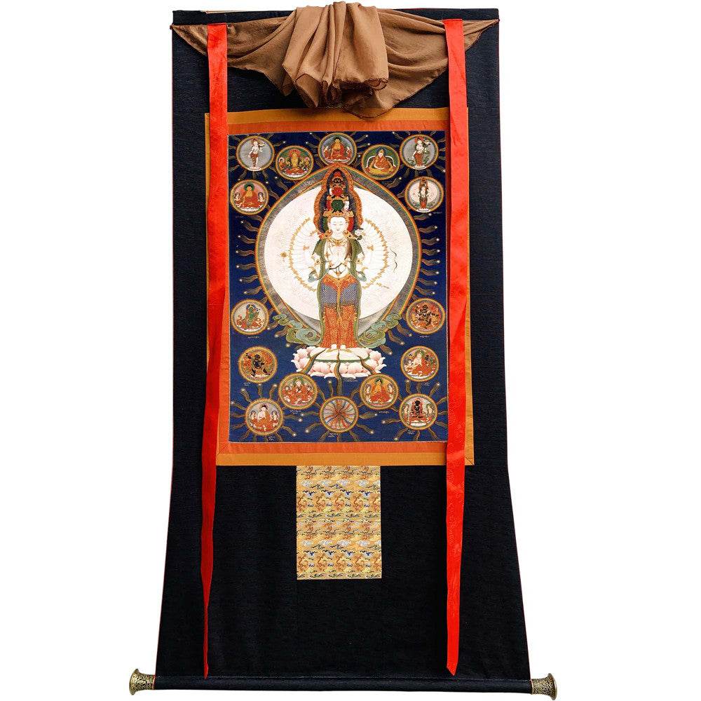 The Thousand-hand Avalokiteshvara - Tibetan thangka painting, view 8