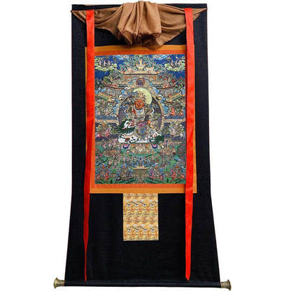 Vaisravana Image - Tibetan thangka painting, view 13