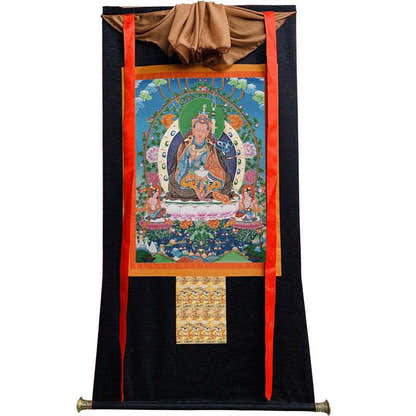 Guru Rinpoche Image - Tibetan thangka painting, view 13