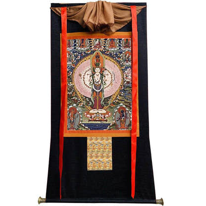 1000 Arms Avalokiteshvara Image - Tibetan thangka painting, view 13