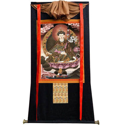 Guru Rinpoche Image - Tibetan thangka painting, view 13