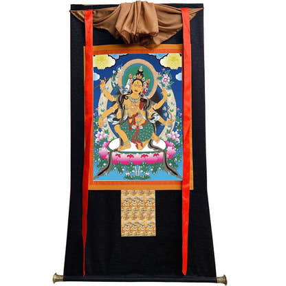 Mind-Parnashavari - Tibetan thangka painting, view 8