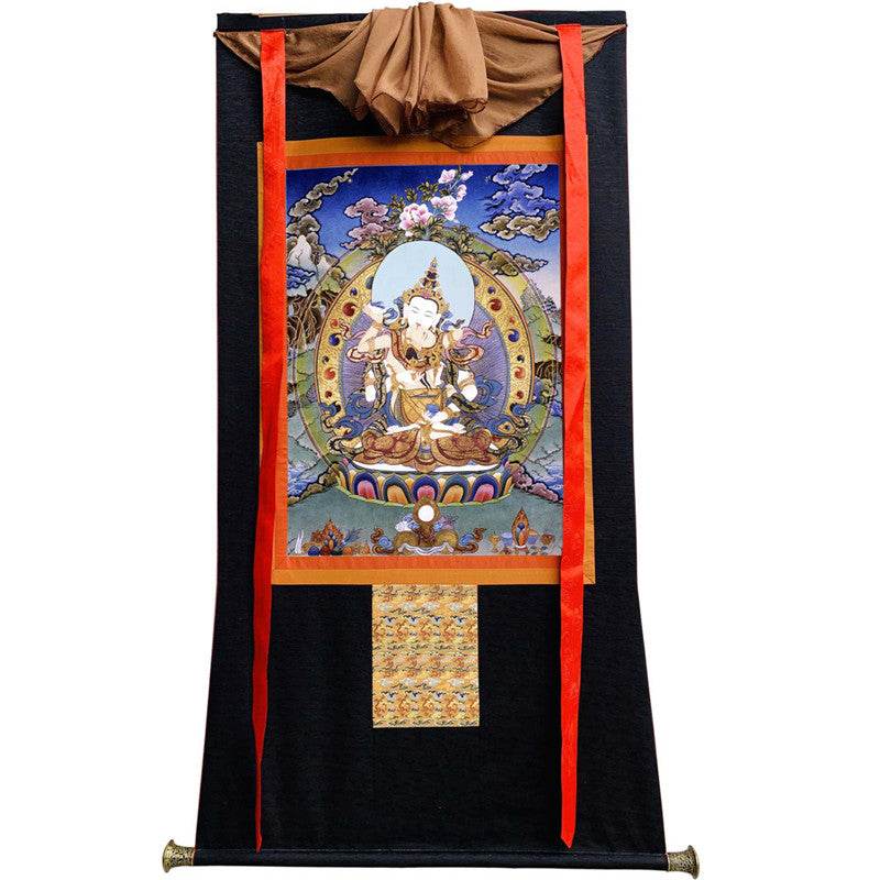 Vajrasatva in Yab Yum Image - Tibetan thangka painting, view 13