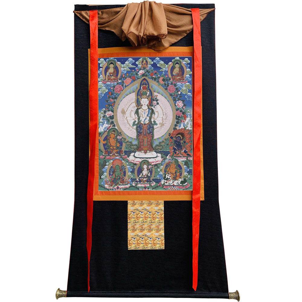 The Thousand-hand Avalokiteshvara - Tibetan thangka painting, view 8