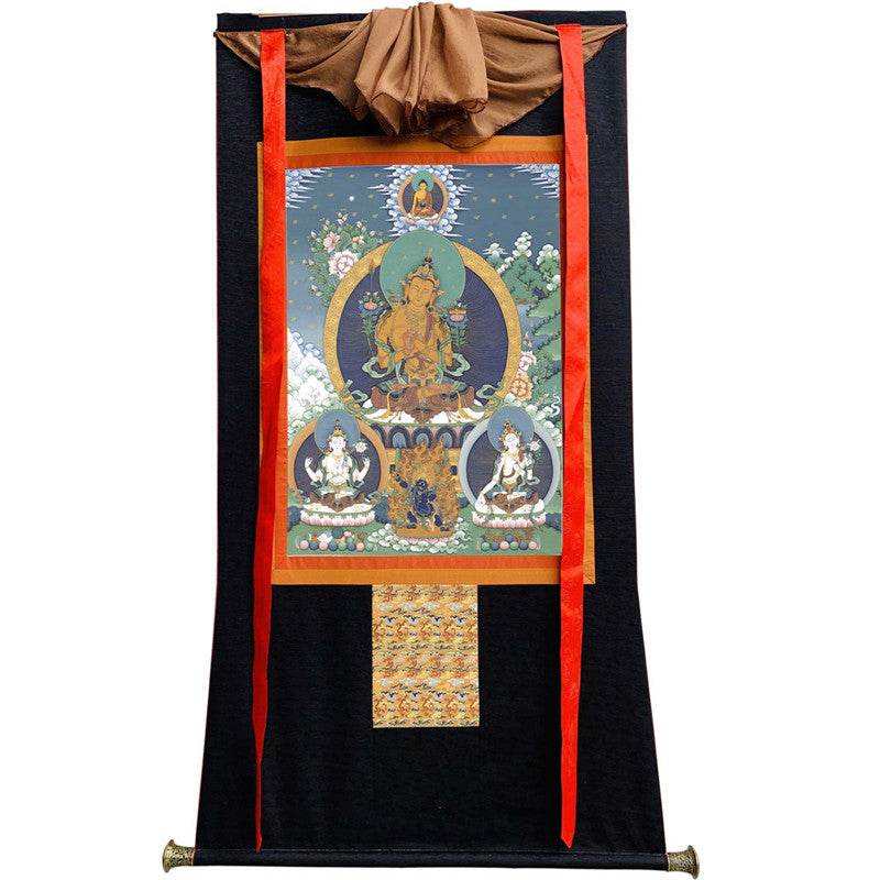 Manjusri Image - Tibetan thangka painting, view 13