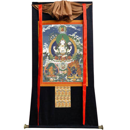 Chenrezig Image - Tibetan thangka painting, view 13
