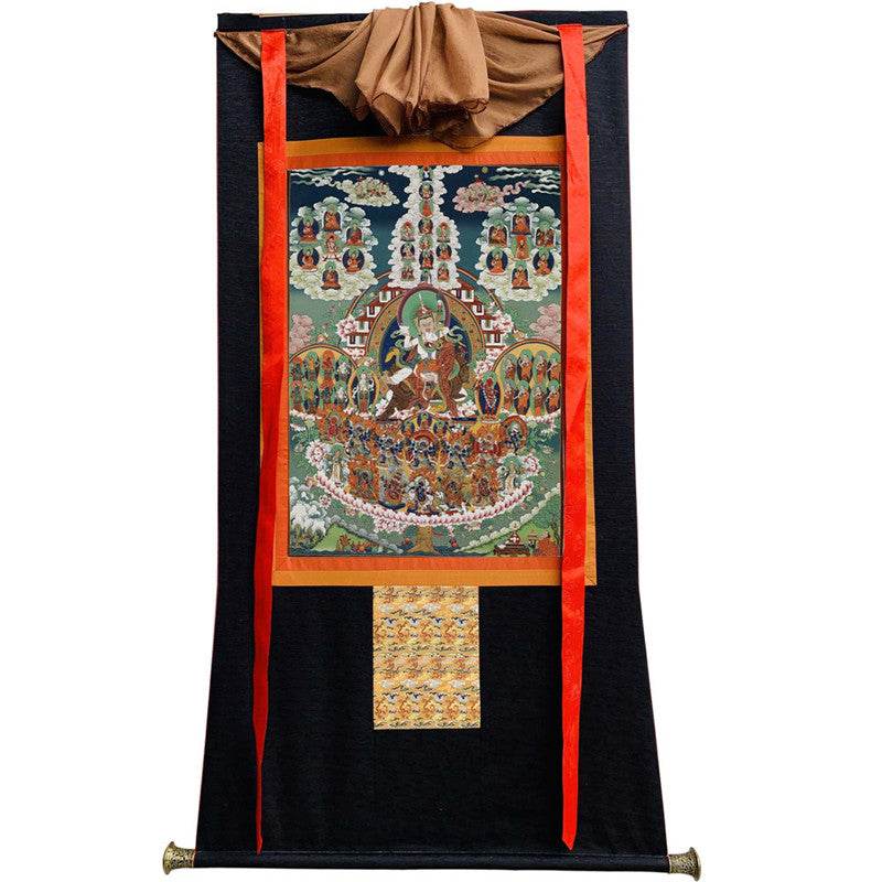 Guru Rinpoche's Refugee Tree Image - Tibetan thangka painting, view 13