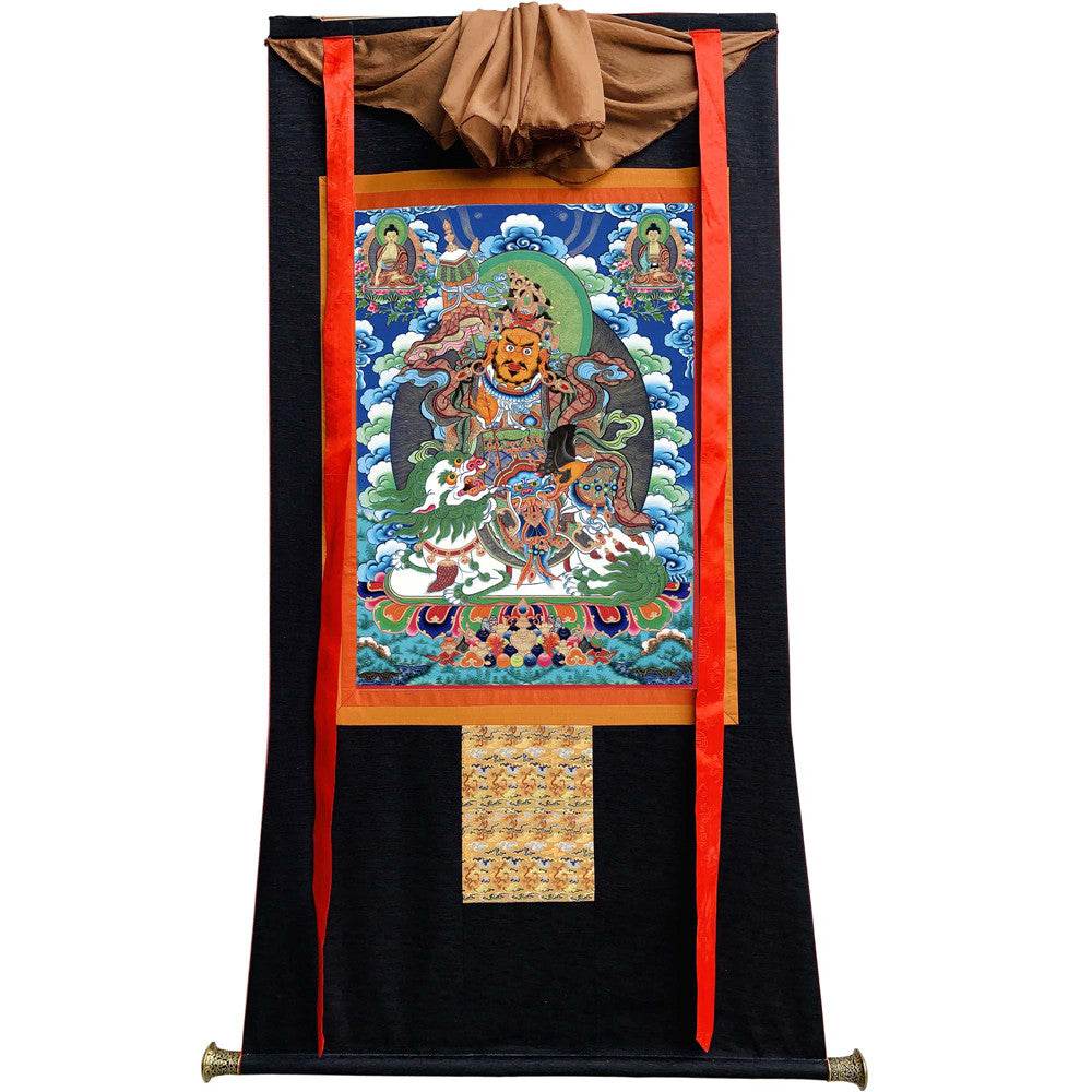 Vaishravana / Vaisravana - Tibetan thangka painting, view 8