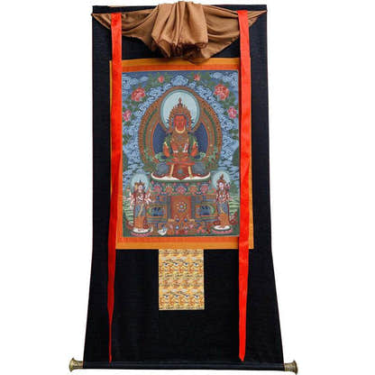 Amitayus Image - Tibetan thangka painting, view 13