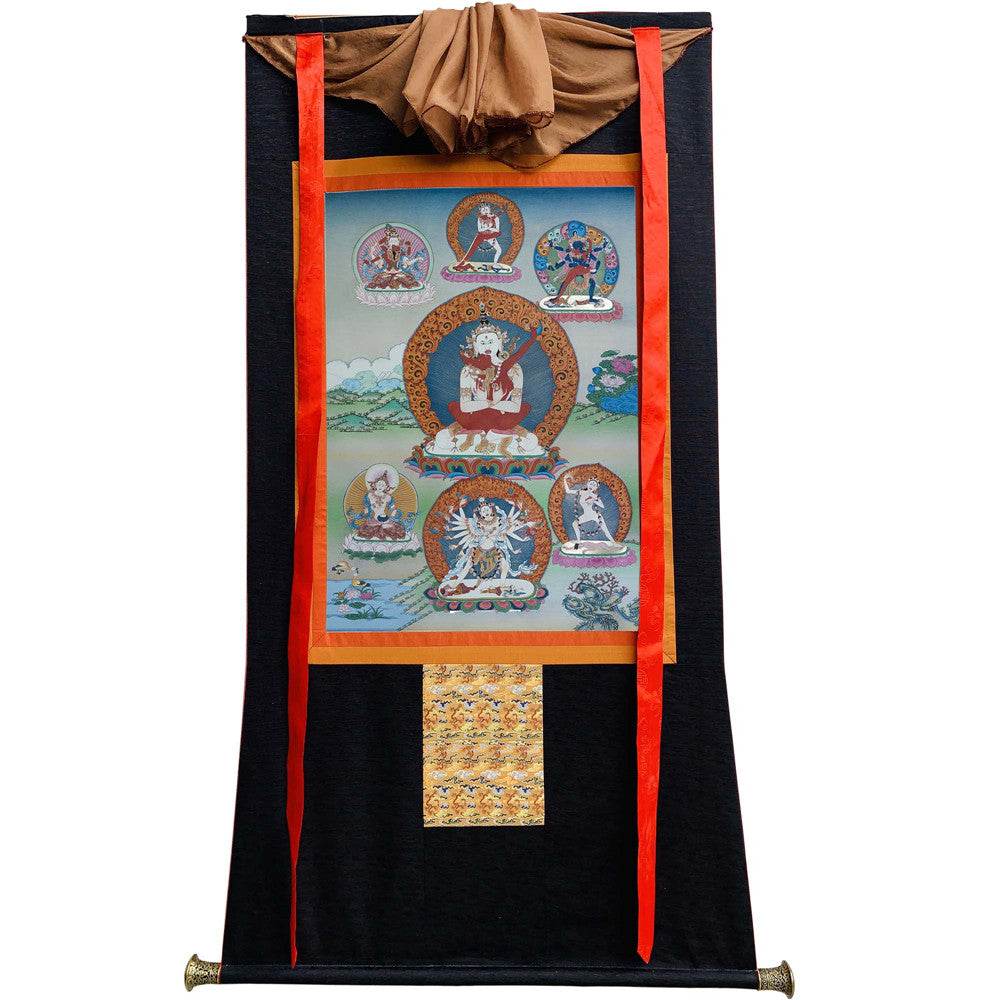 Vajrasattva in Yab Yum - Tibetan thangka painting, view 20