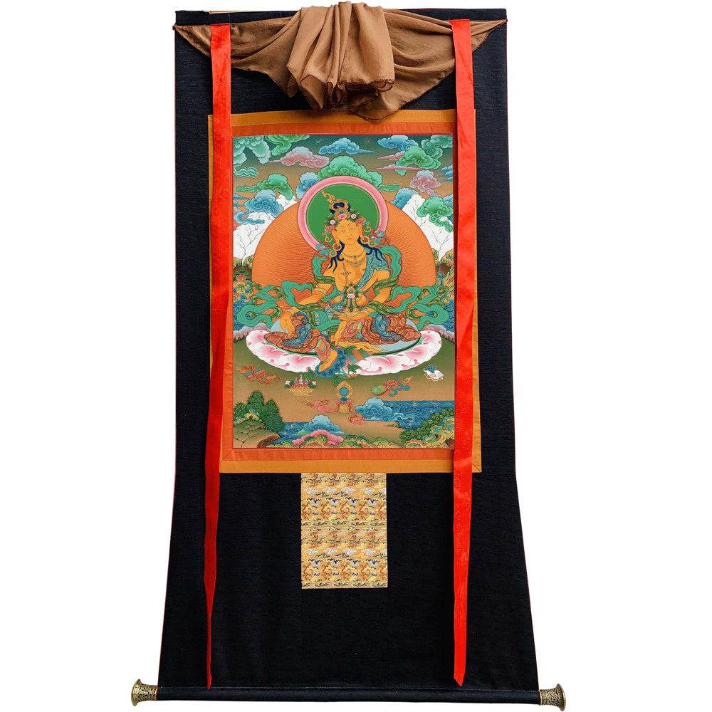 Green Tara - Tibetan thangka painting, view 8
