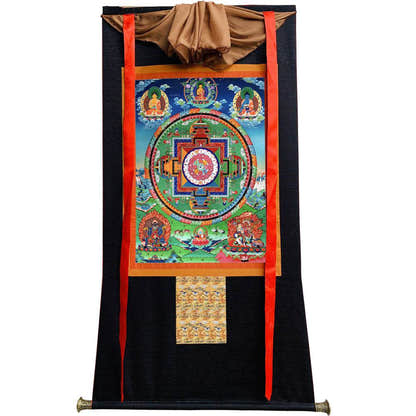 Mandala of Medicine Buddha - Tibetan thangka painting, view 8