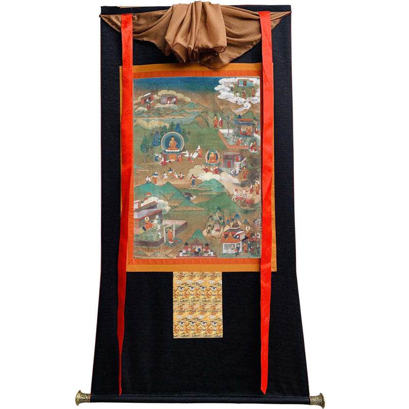 Biography of Shakyamuni Image - Tibetan thangka painting, view 13