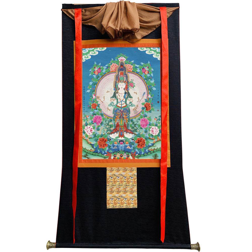 The Thousand-hand Avalokiteshvara - Tibetan thangka painting, view 8
