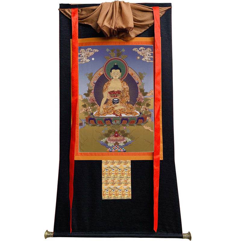 Medicine Buddha Image - Tibetan thangka painting, view 13