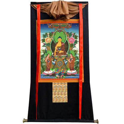 Shakyamuni Image - Tibetan thangka painting, view 13