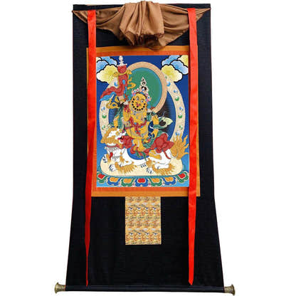 Vaishravana / Vaisravana - Tibetan thangka painting, view 8